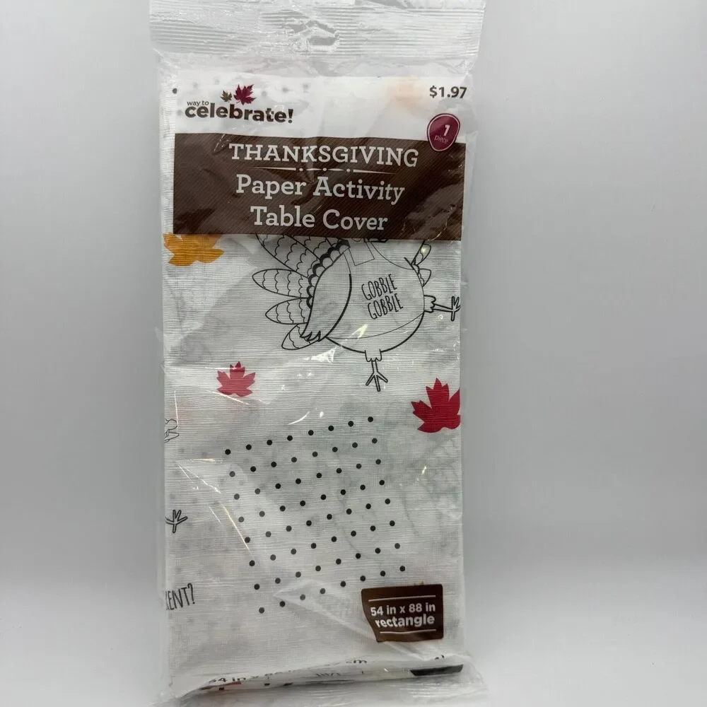 Vintage Way To Celebrate! Thanksgiving Paper Activity Table Cover 54